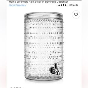Home Essentials Clear Textured Glass Beverage Dispenser with Silver Spigot.